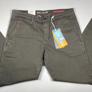 MAC Jeans Men’s Flex Ultimate Driver Slim Fit Chino Pants – Grey, Size 33x30
